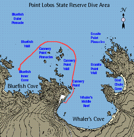 Diving points locations